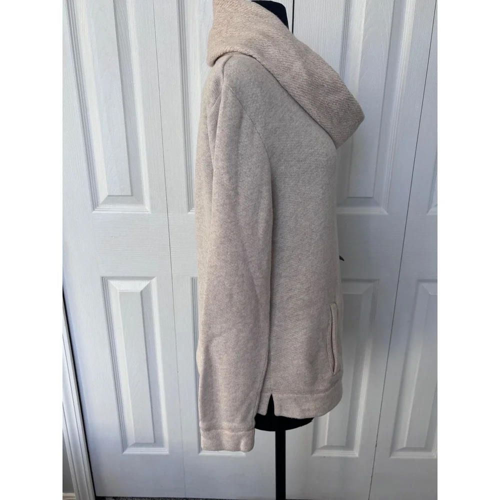 J. Crew Cowl Neck Sweater‎ Fleece Pullover Beige Size M